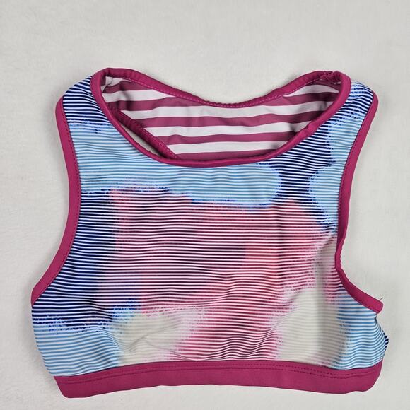 Eddie Bauer Girls Reversible Swimsuit Size 7/8 M Tankini Bikini Beach Pink Pool - Picture 6 of 14